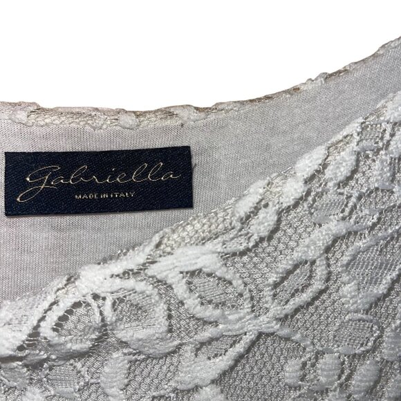 Gabriella Womens Top One Size Gray Lined Lace Long Sleeve Casual matching scarf - Picture 5 of 12